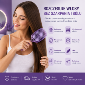 SilkBrush - Szczotka do Rozczesywania Włosów Bez Szarpania i Bólu