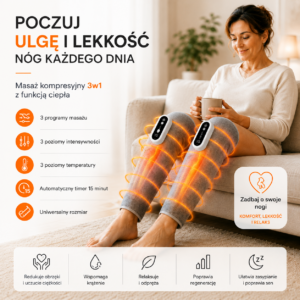 Calmora™  MASAŻER KOMPRESYJNY DO ŁYDEK Z EMS | ULGA I RELAKS DLA ZMĘCZONYCH NÓG